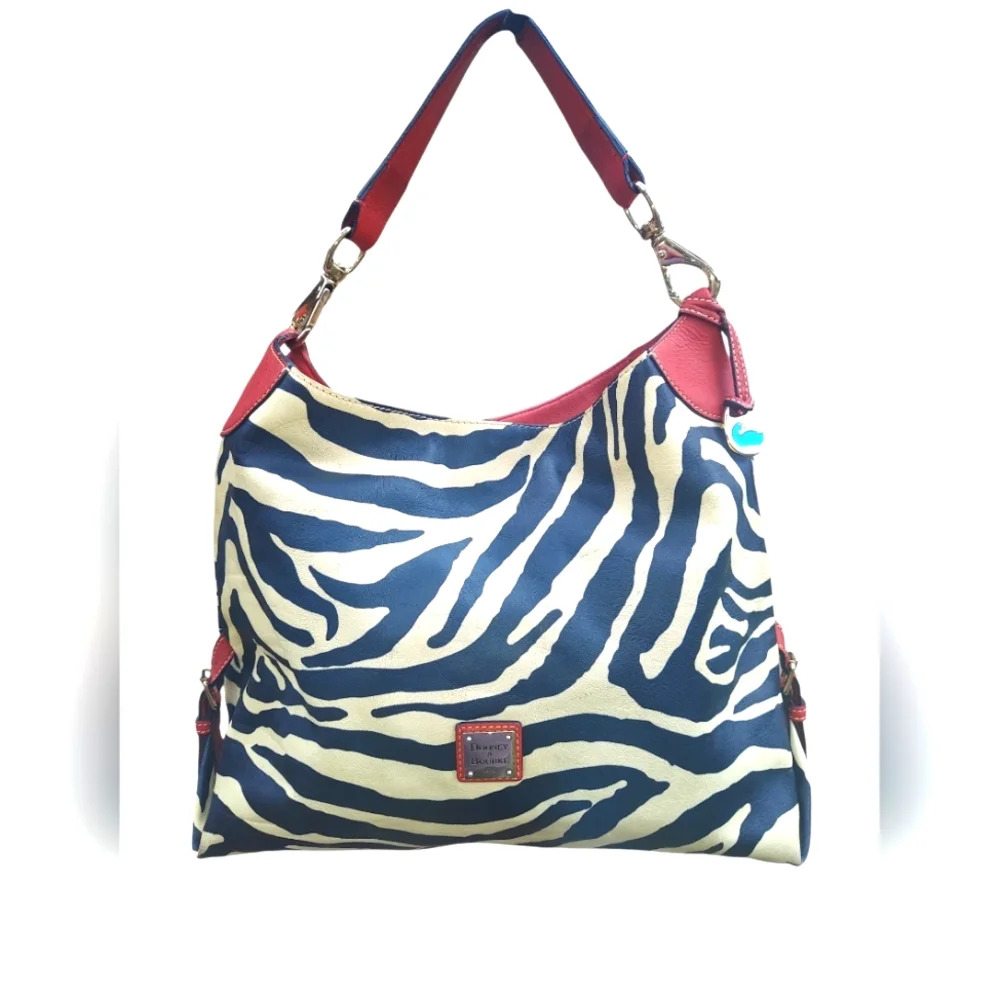 Dooney & Bourke Zebra Print Shoulder Bag - Black, Cream, Red Accents